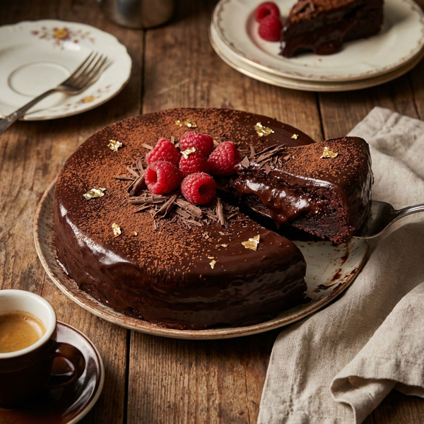 Decadent Flourless Chocolate Truffle Cake recipe