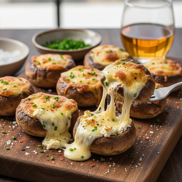 Decadent Four-Cheese Stuffed Mushrooms recipe