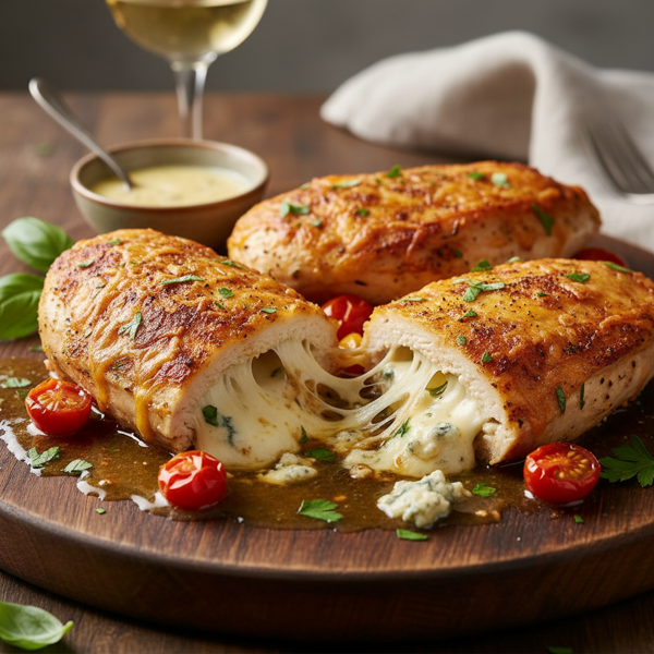 Decadent Four Cheese Stuffed Chicken Breasts recipe