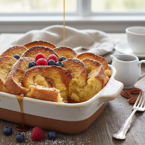Decadent French Toast Soufflé Bake recipe