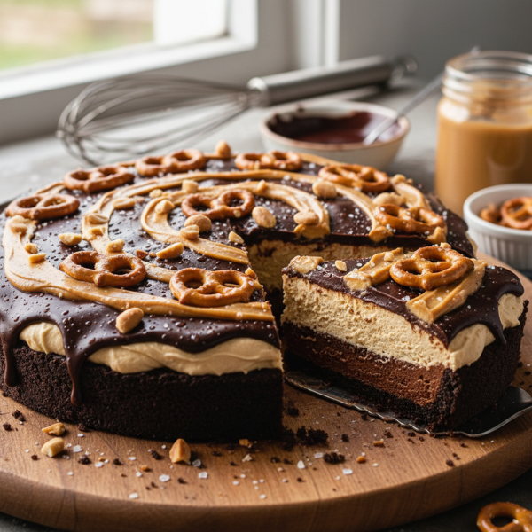 Decadent Frozen Chocolate-Pretzel Peanut Butter Pies recipe