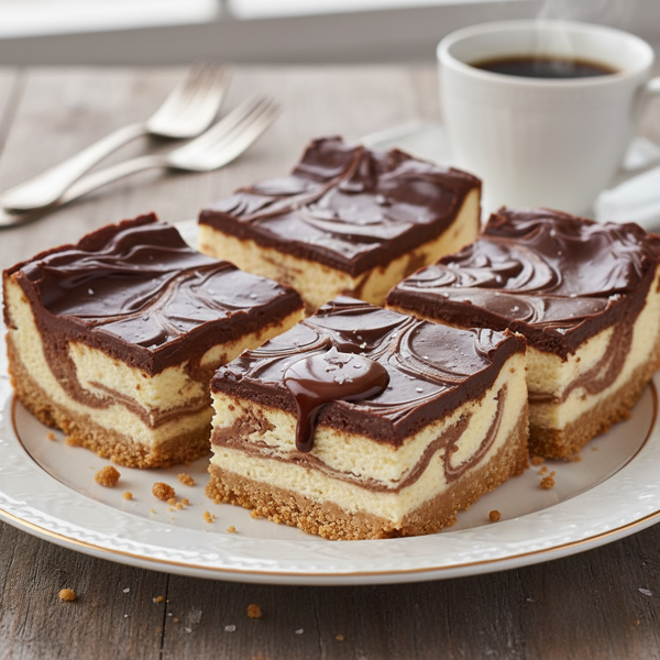 Decadent Fudge Marble Cheesecake Bars recipe