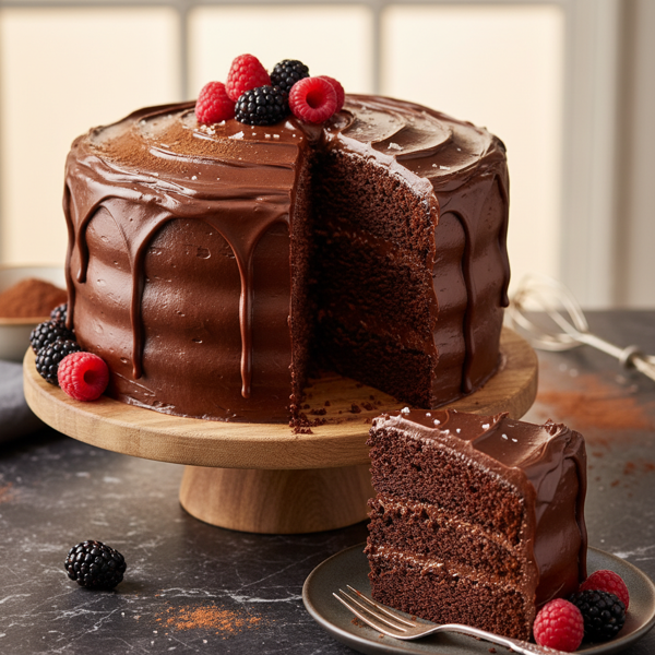 Decadent Fudgy Chocolate Layer Cake recipe