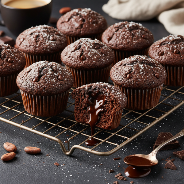 Decadent Fudgy Chocolate Muffins recipe