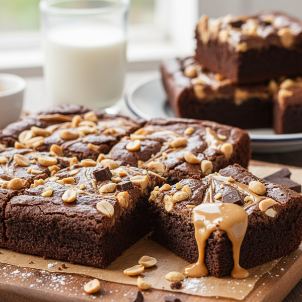 Decadent Fudgy Peanut Butter Brownies recipe