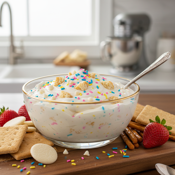 Decadent Funfetti Cake Batter Dip recipe