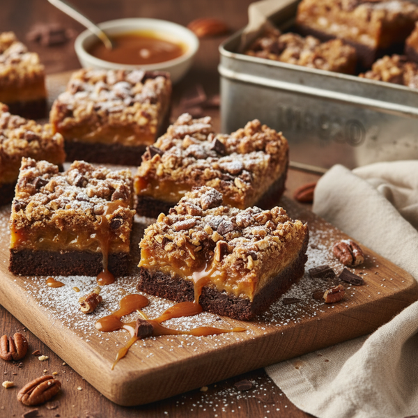 Decadent German Chocolate Caramel Crunch Bars recipe