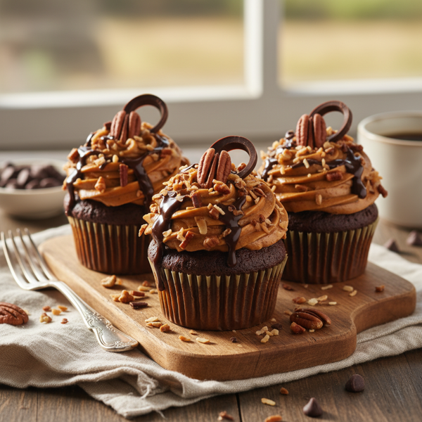 Decadent German Chocolate Delight Cupcakes recipe