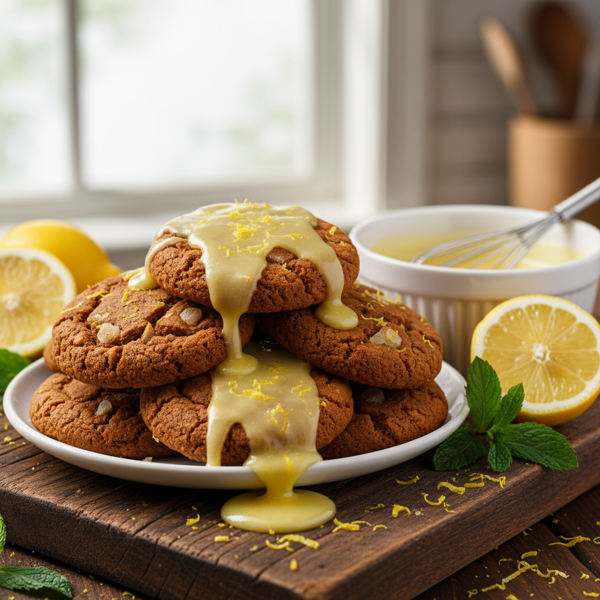 Decadent Ginger Snap Cookies with Zesty Lemon Glaze recipe