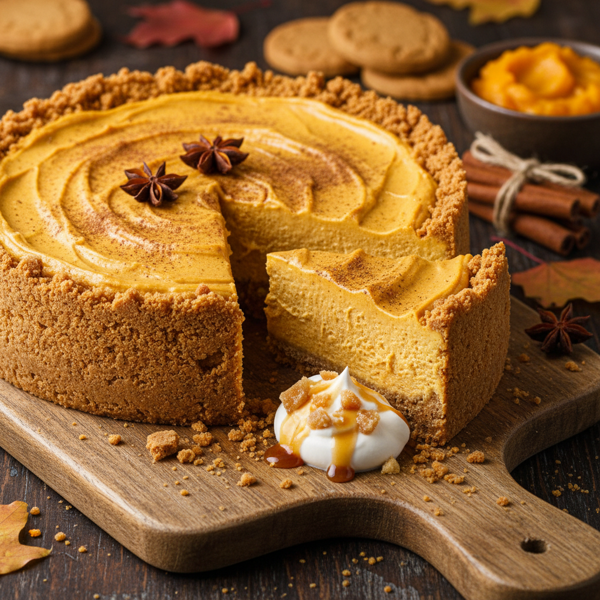 Decadent Gluten-Free Pumpkin Cheesecake with Gingersnap Crust recipe