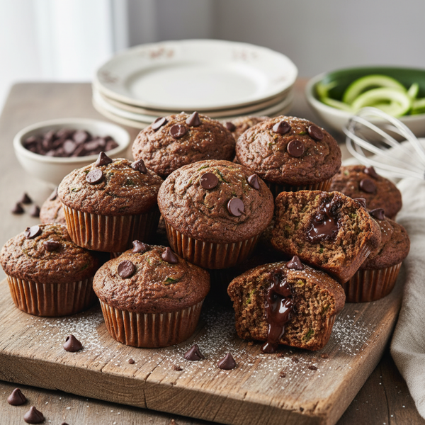 Decadent Gluten-Free Zucchini Chocolate Chip Mini Muffins recipe