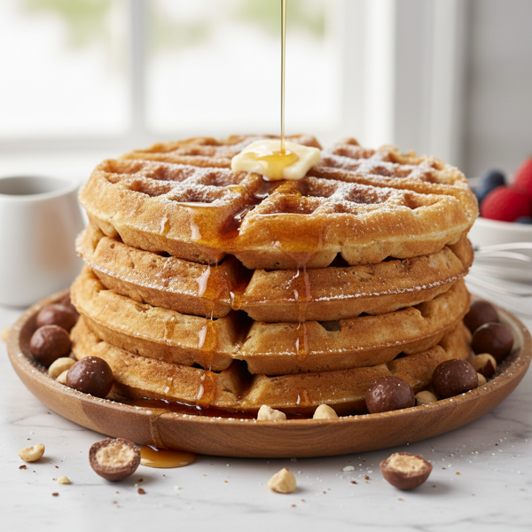 Decadent Golden Malted Waffles recipe