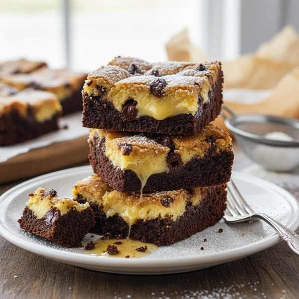 Decadent Gooey Butter Brownies recipe