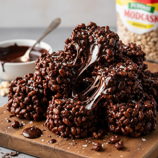 Decadent Gooey Chocolate Puffed Wheat Treats recipe