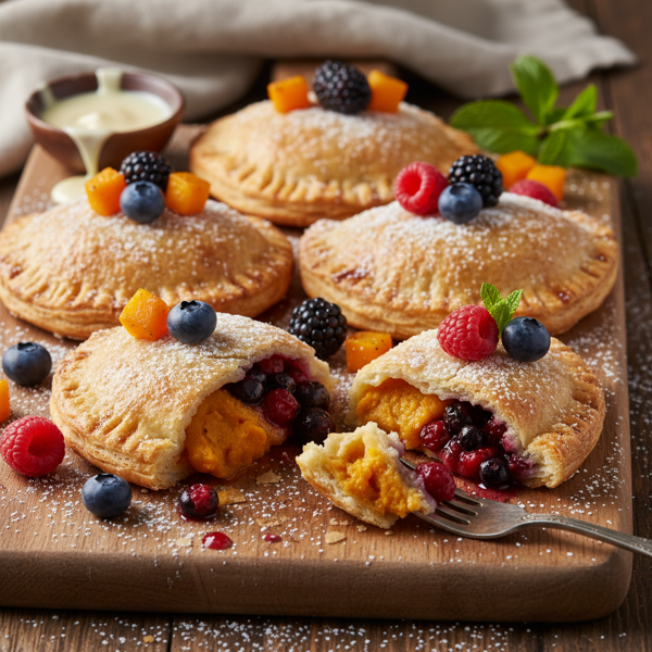 Decadent Half Moon Berry & Pumpkin Pie Pockets recipe
