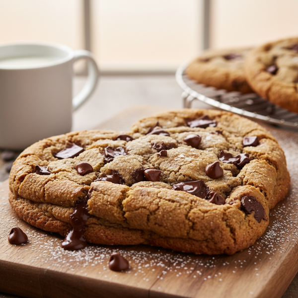 Decadent Heart-Shaped Chocolate Chip Cookie recipe