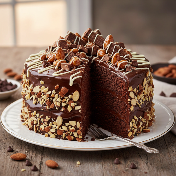 Decadent Hershey Almond Chocolate Cake recipe