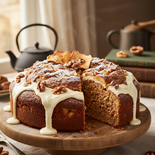 Decadent Homemade Apple Walnut Cake recipe