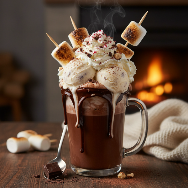 Decadent Hot Chocolate Float recipe