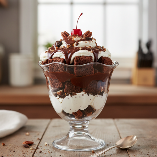 Decadent Hot Fudge Brownie Trifle recipe