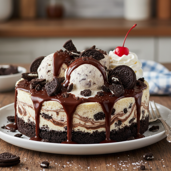 Decadent Hot Fudge Oreo Cheesecake Delight recipe