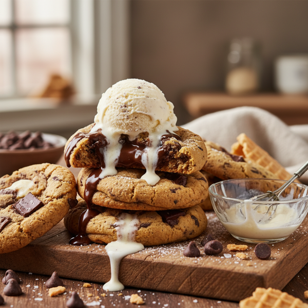 Decadent Ice Cream-Infused Chocolate Chip Cookies recipe