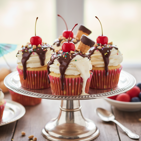 Decadent Ice Cream Sundae Cupcakes recipe
