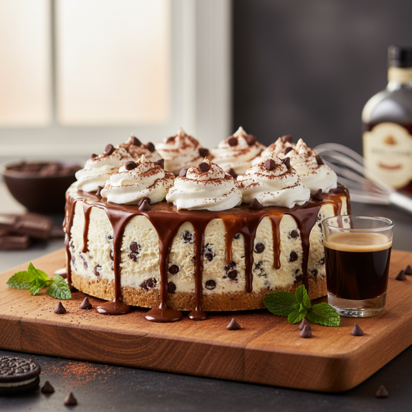Decadent Irish Cream Chocolate Chip Cheesecake recipe