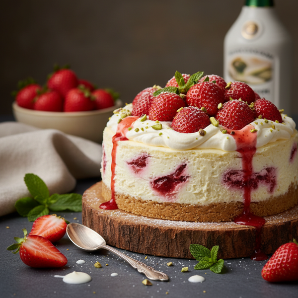Decadent Irish Strawberry Cream Cheesecake recipe