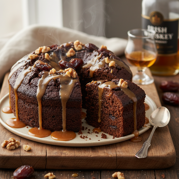 Decadent Irish Whiskey Date Cake with Luscious Toffee Sauce recipe