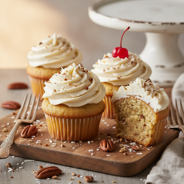 Decadent Italian Cream Cupcakes with Cream Cheese Frosting recipe