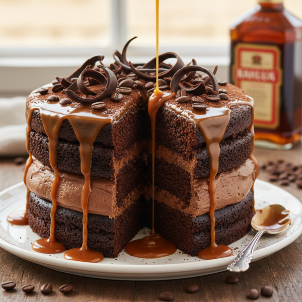 Decadent Kahlua Chocolate Cake with Luscious Kahlua Sauce recipe