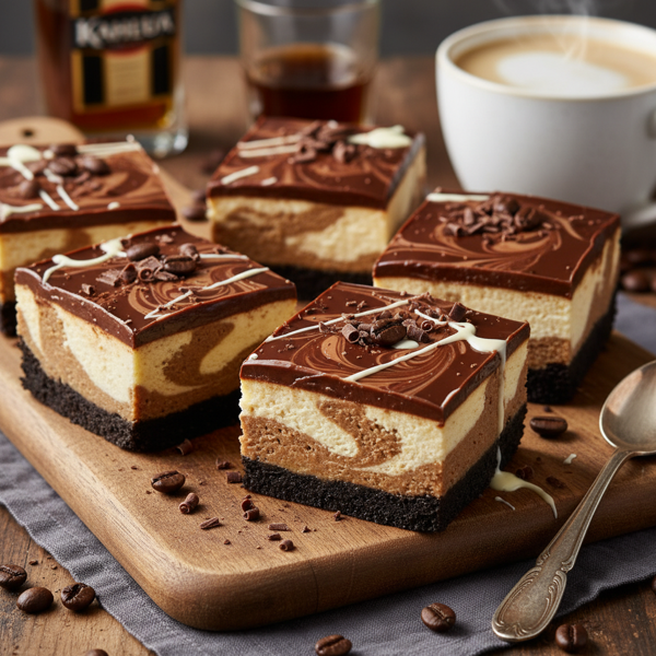 Decadent Kahlua Mocha Cheesecake Bars recipe