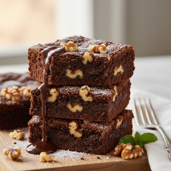 Decadent Keto Walnut Chocolate Brownies recipe