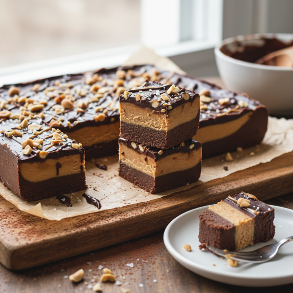 Decadent Layered Chocolate Peanut Butter Fudge recipe