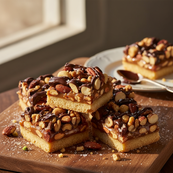 Decadent Layered Nutty Bars recipe