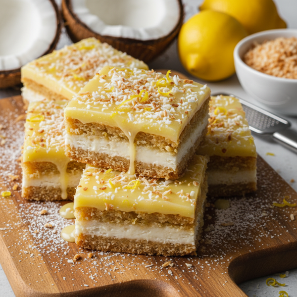 Decadent Lemon Coconut Bliss Bars recipe
