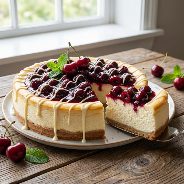 Decadent Light Cherry Delight Cheesecake recipe