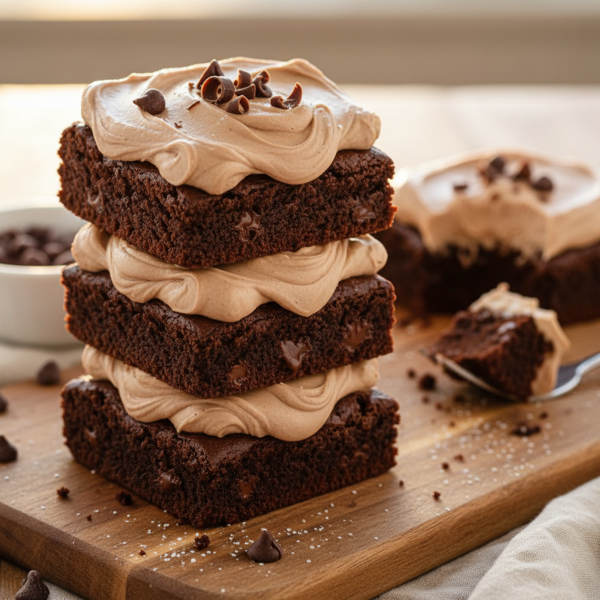 Decadent Light Chocolate Frosted Brownies recipe