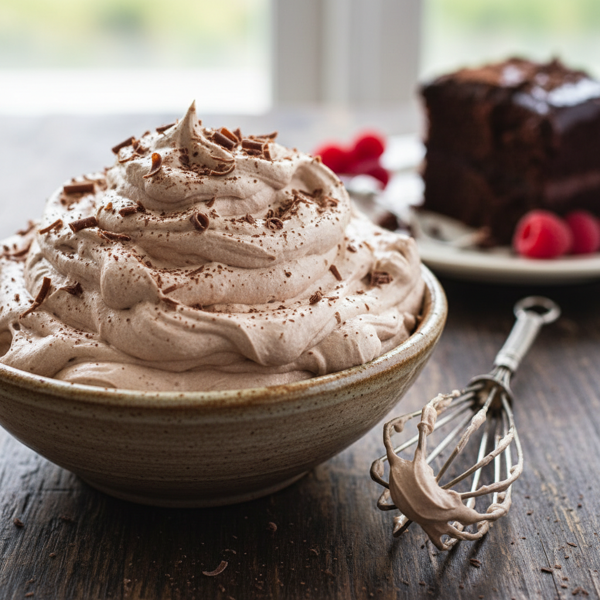 Decadent Light Chocolate Whipped Frosting recipe