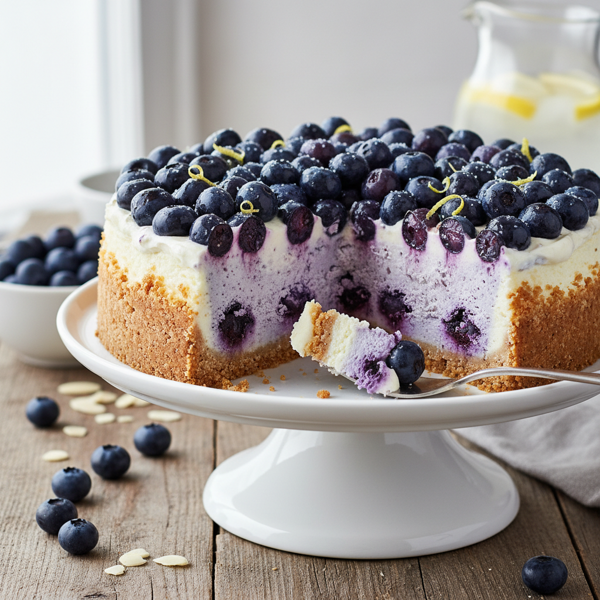 Decadent Low-Sugar Blueberry Cream Cheesecake recipe