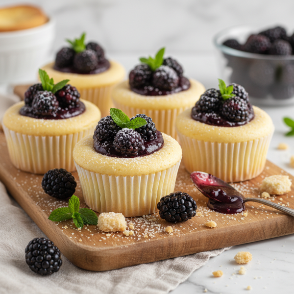 Decadent Low Carb Cheesecake Cupcakes with Blackberry Delight recipe