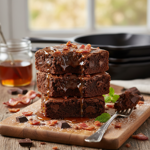 Decadent Maple Bacon Chocolate Chunk Brownies recipe