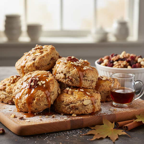 Decadent Maple Oat Nut Scones recipe