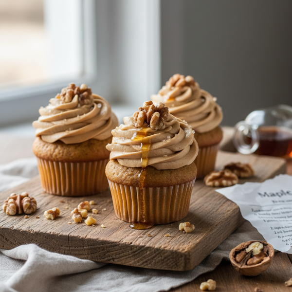 Decadent Maple Walnut Cupcakes recipe