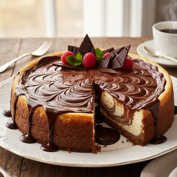 Decadent Marble Chocolate Cheesecake recipe