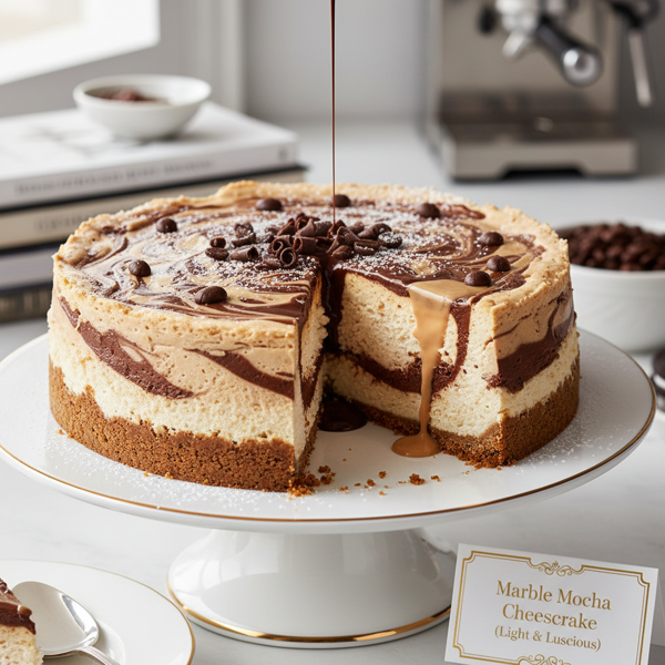 Decadent Marble Mocha Cheesecake (Light & Luscious) recipe