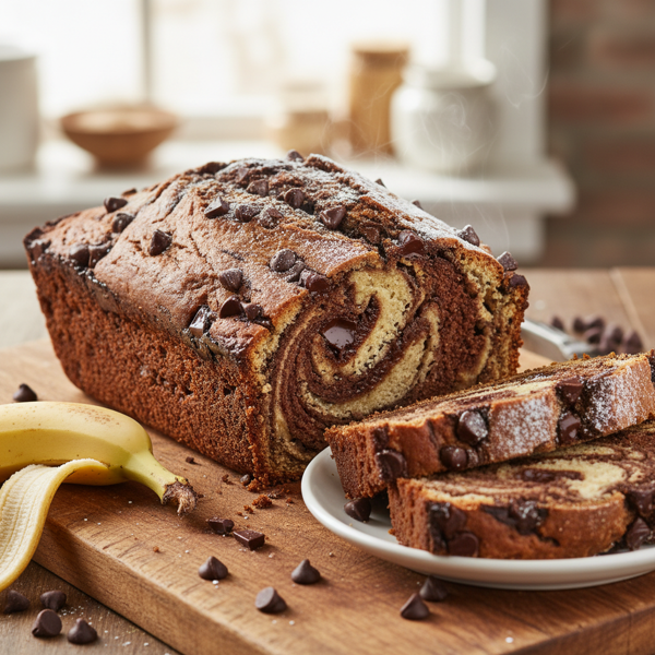 Decadent Marbled Chocolate Banana Bread recipe