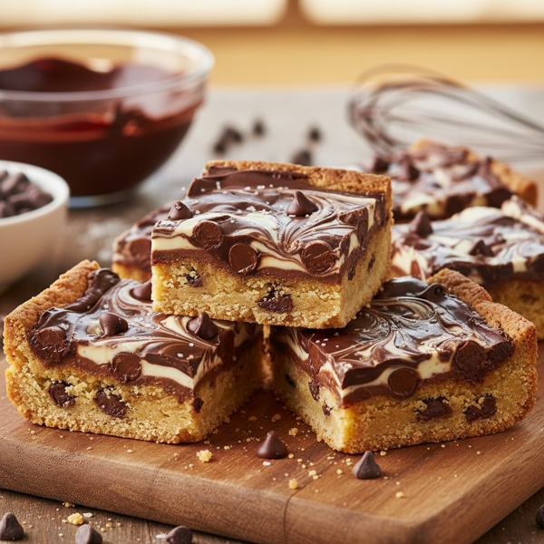 Decadent Marbled Chocolate Chip Bliss Bars recipe