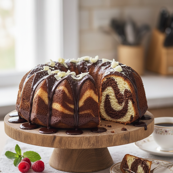 Decadent Marbled Chocolate Sour Cream Bundt Cake recipe